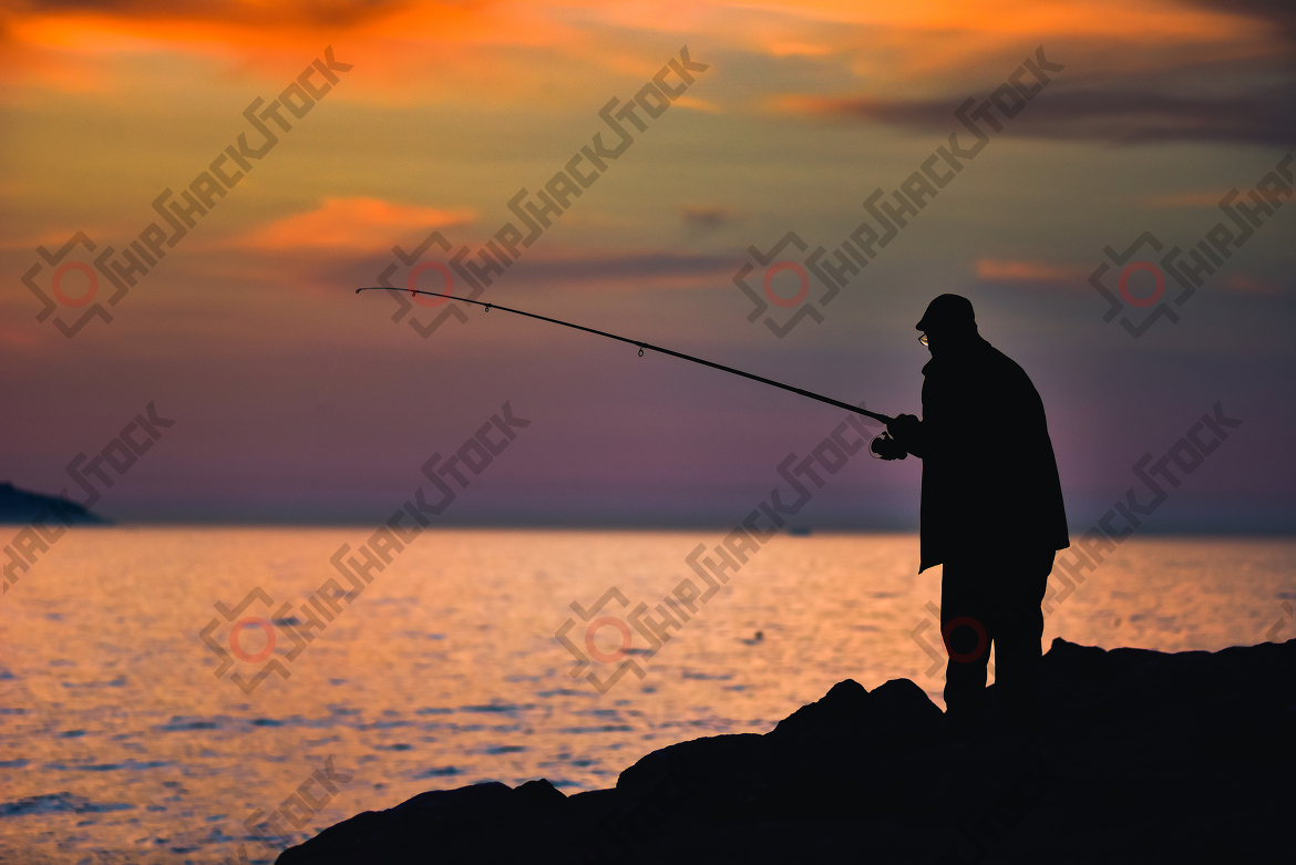 Fisherman at sunset