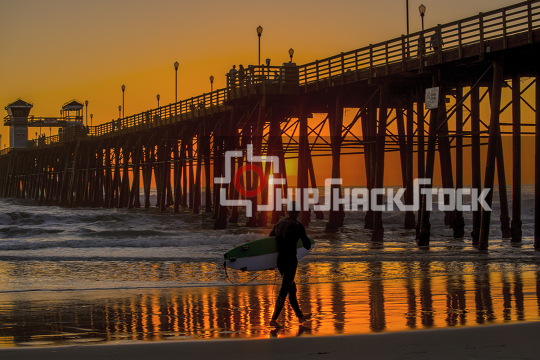 Surfer in the sunset